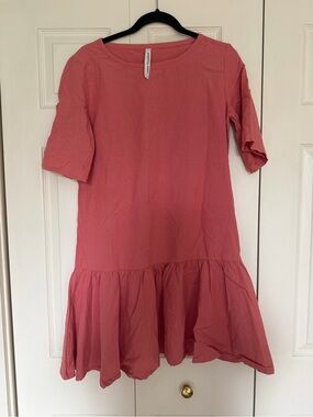 Emma Knudsen Coral Pink Drop-Waist Dress